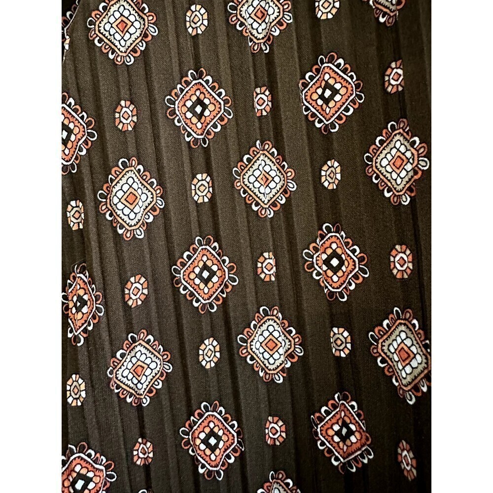 Apt 9 Woman's Vintage Y2K Top Size‎ 2X Brown Short Sleeve Ruffle Crinkle 2000s - Picture 11 of 15